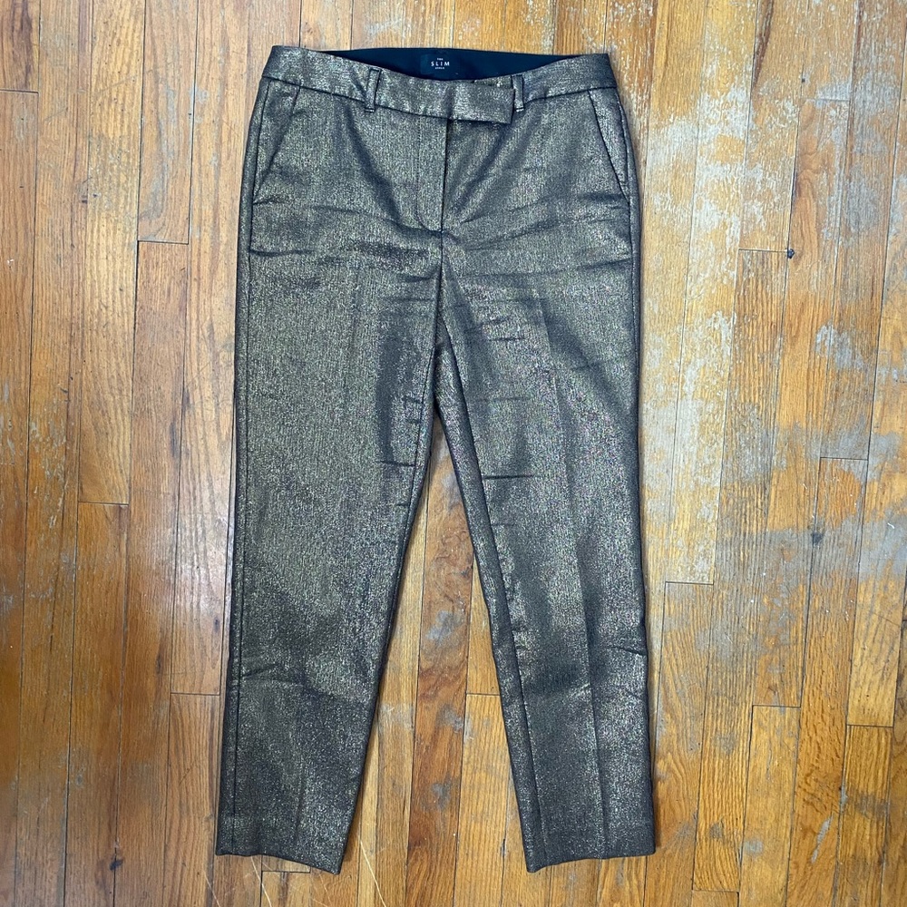 WHBM metallic gold pants size 4